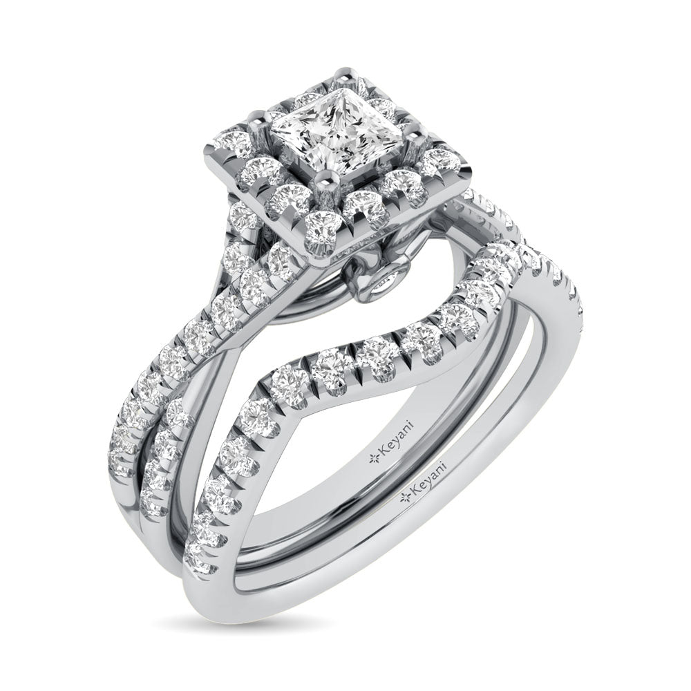 14KT White Gold 1Ct.Tw. Diamond keyani Bridal Ring