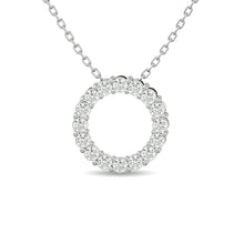 Load image into Gallery viewer, Diamond 1/4 Ct.Tw. Circle Pendant in 14K White Gold