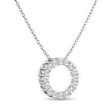 Load image into Gallery viewer, Diamond 1/4 Ct.Tw. Circle Pendant in 14K White Gold