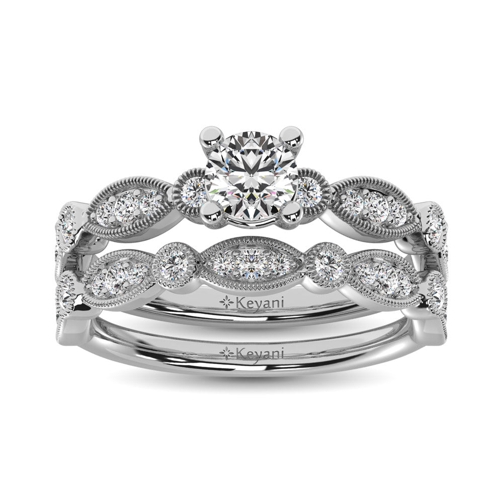 Diamond 1 Ct.Tw. Bridal Ring in 14K White Gold