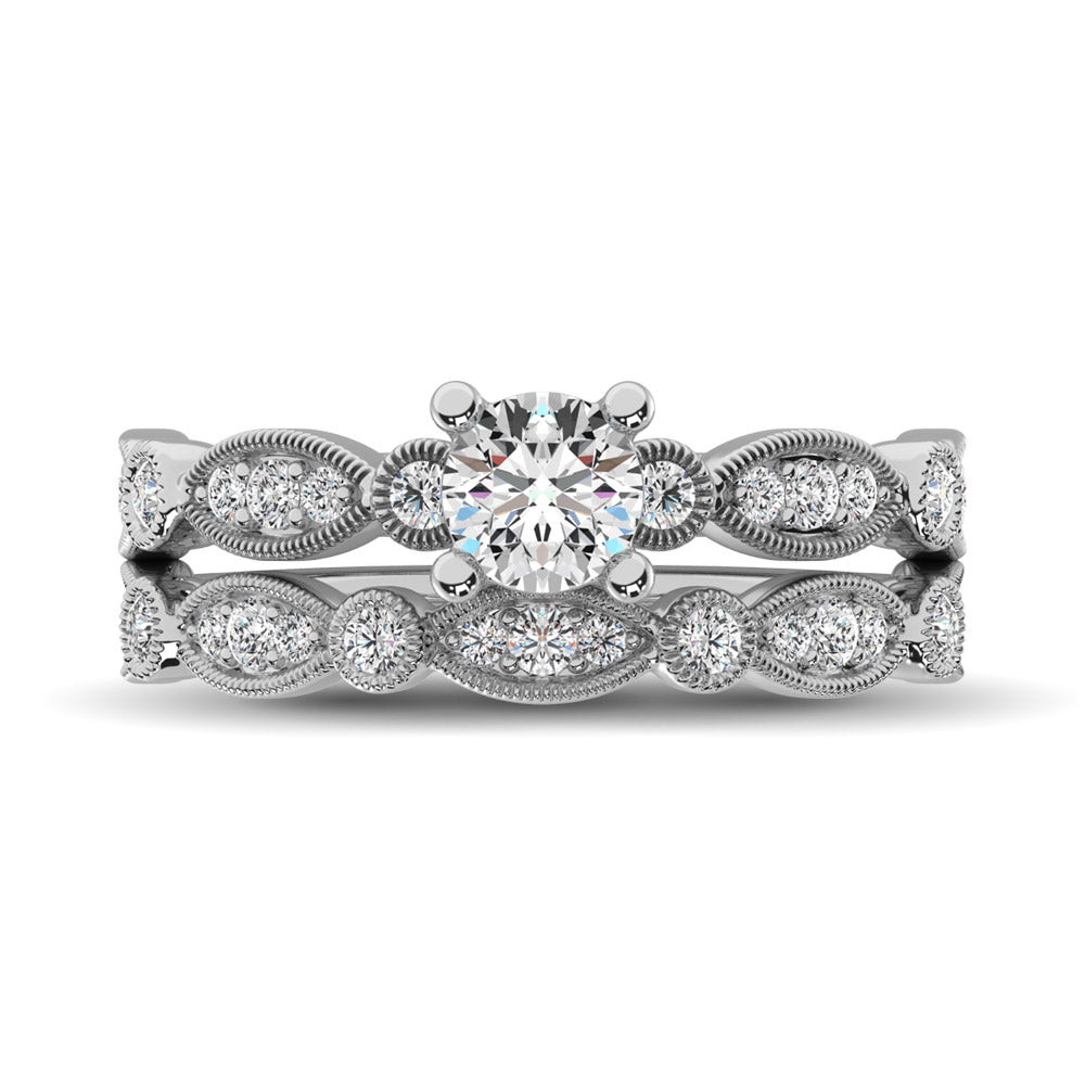 Diamond 1 Ct.Tw. Bridal Ring in 14K White Gold