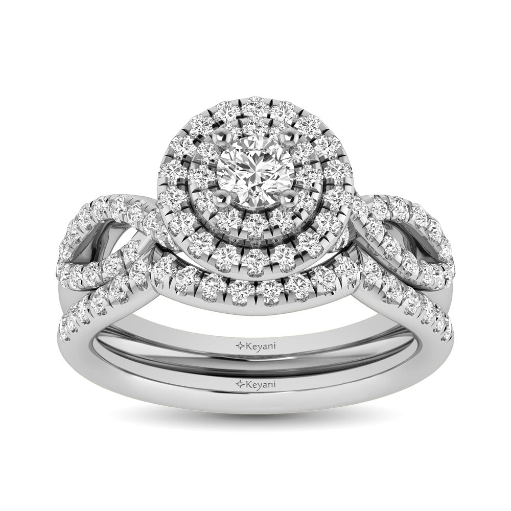 14KT White Gold 1Ct.Tw. Diamond keyani Bridal Ring