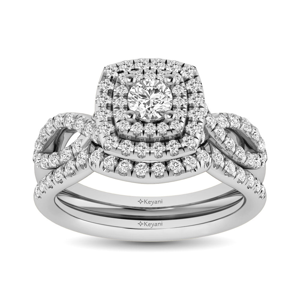 14KT White Gold 1Ct.Tw. Diamond keyani Bridal Ring