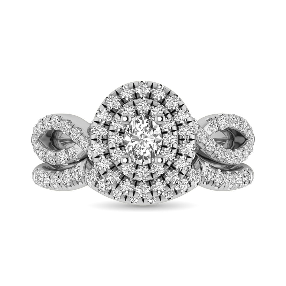 14KT White Gold 1Ct.Tw. Diamond keyani Bridal Ring