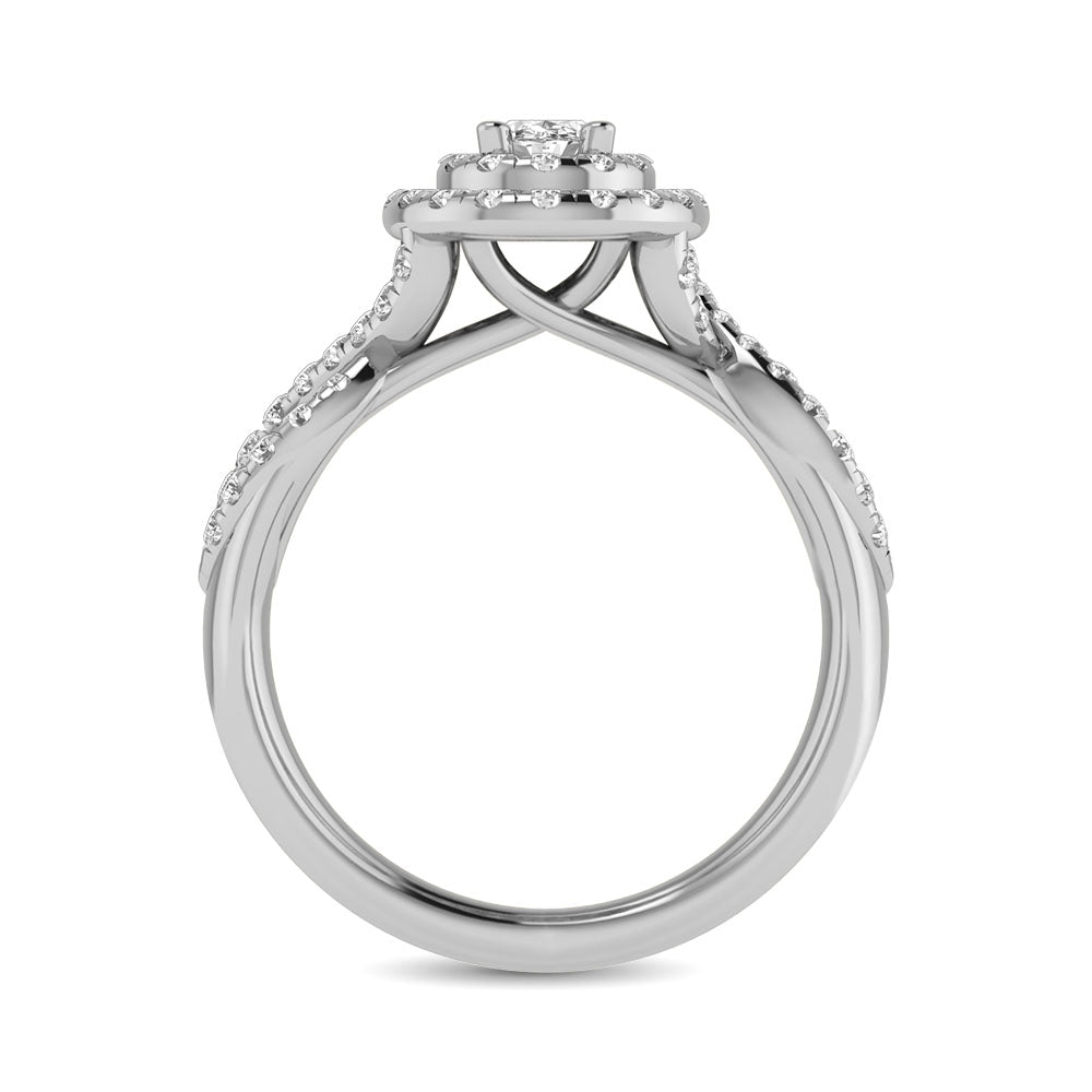 14KT White Gold 1Ct.Tw. Diamond keyani Bridal Ring