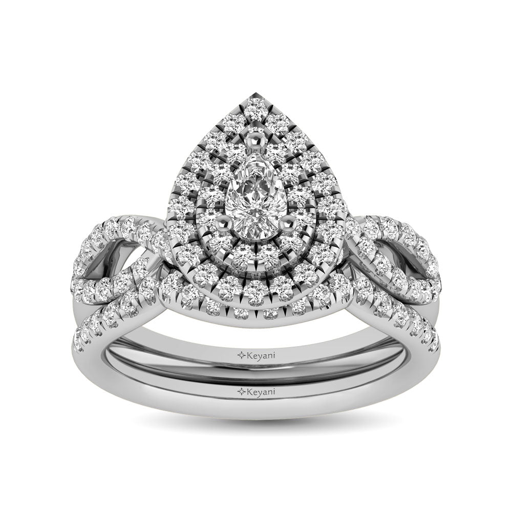 14KT White Gold 1Ct.Tw. Diamond keyani Bridal Ring