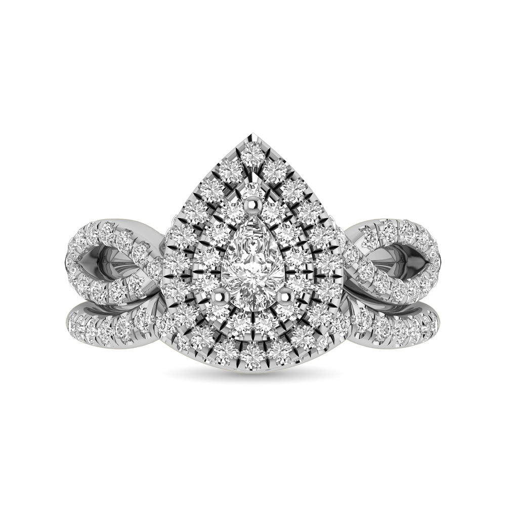 14KT White Gold 1Ct.Tw. Diamond keyani Bridal Ring