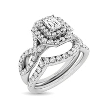 Cargar imagen en el visor de la galería, 14K White Gold 1 Ct.Tw. Diamond Bridal Rings