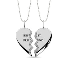 Load image into Gallery viewer, Diamond Best Friend Pendant 1/10 ct tw in Sterling Silver