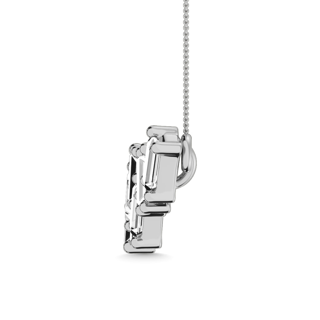 Diamond 1/10 Ct.Tw. Baguette Fashion Necklace in 10K White Gold