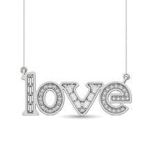 Load image into Gallery viewer, Diamond 1/6 Ct.Tw. Round and Baguette Fashion Necklace in 10K White Gold