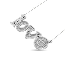 Cargar imagen en el visor de la galería, Diamond 1/6 Ct.Tw. Round and Baguette Fashion Necklace in 10K White Gold