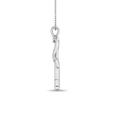 Load image into Gallery viewer, Diamond 1/10 ct tw Heart and Key Pendant in Sterling Silver