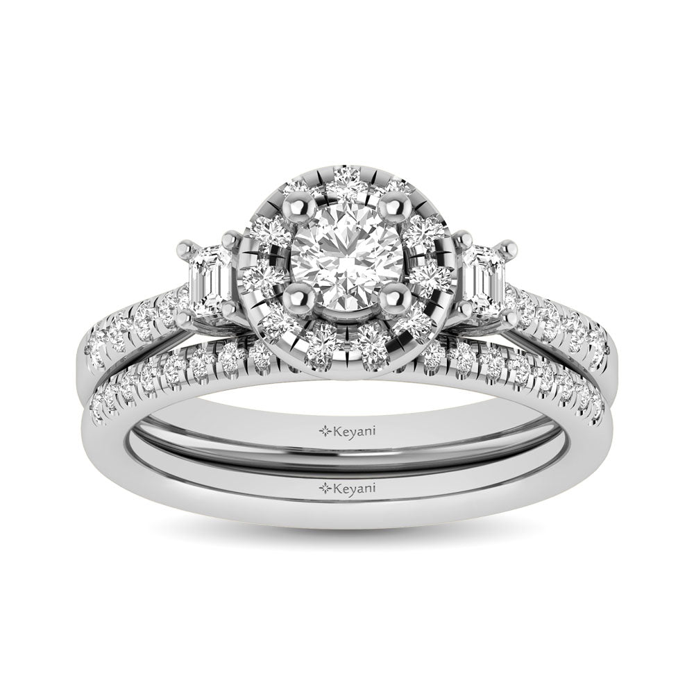 14KT White Gold 1Ct.Tw. Diamond keyani Bridal Ring