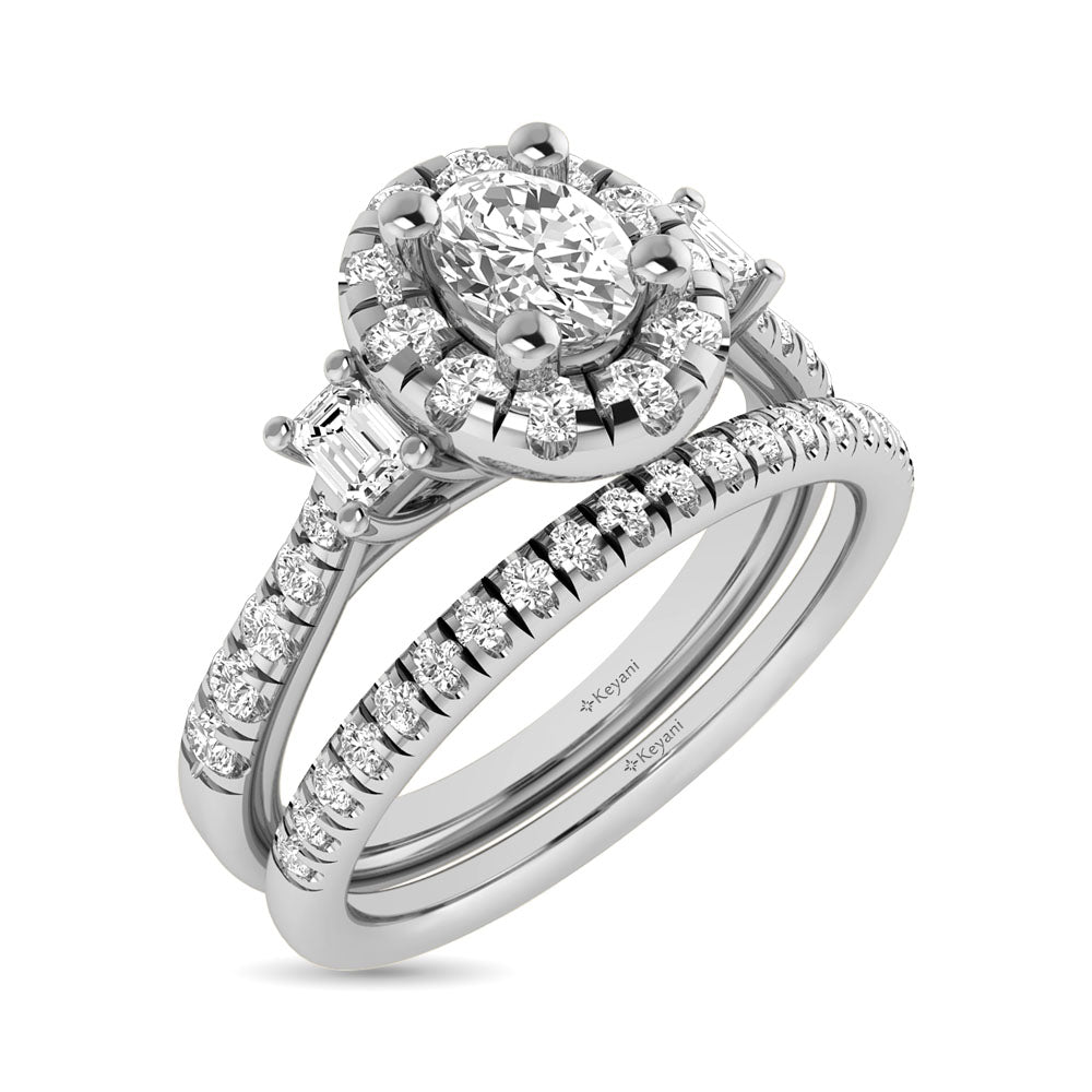 14KT White Gold 1Ct.Tw. Diamond keyani Bridal Ring