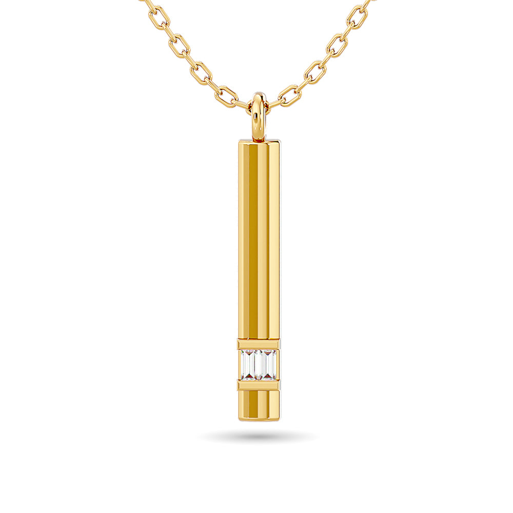 Diamond Bar Pendant 1/50 ct tw in 10K Yellow Gold