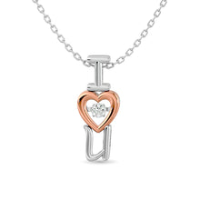 Cargar imagen en el visor de la galería, Diamond Shimmering Heart Pendant 1/20 ct tw in 10K White Gold