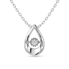 Load image into Gallery viewer, Diamond Shimmering Drop Pendant 1/20 ct tw in Sterling Silver