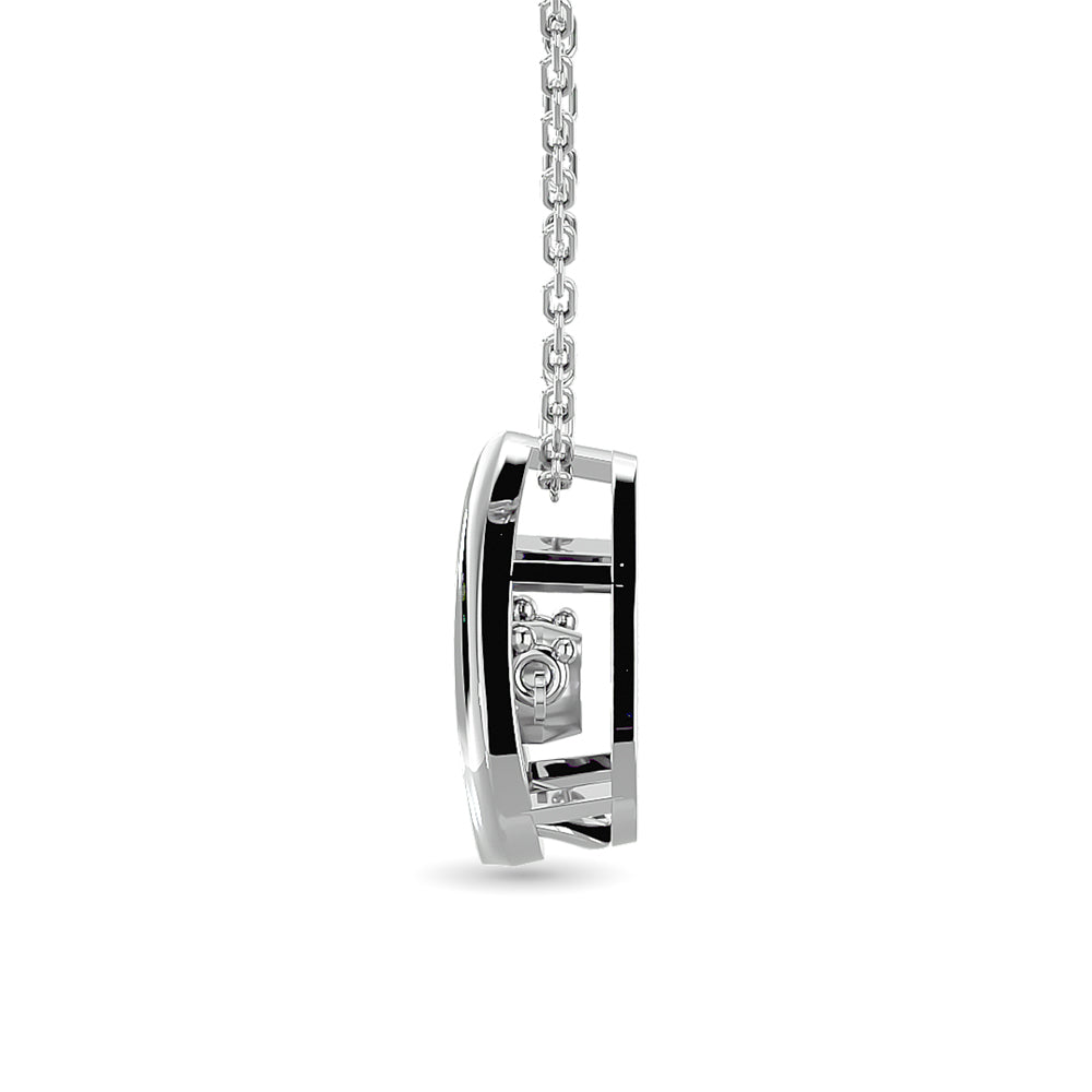 Diamond Shimmering Drop Pendant 1/20 ct tw in Sterling Silver