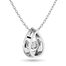 Load image into Gallery viewer, Diamond Shimmering Drop Pendant 1/20 ct tw in Sterling Silver