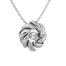 Load image into Gallery viewer, Diamond 1/20 ct tw Flower Pendant in Sterling Silver