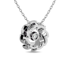 Cargar imagen en el visor de la galería, Diamond 1/20 ct tw Flower Pendant in Sterling Silver