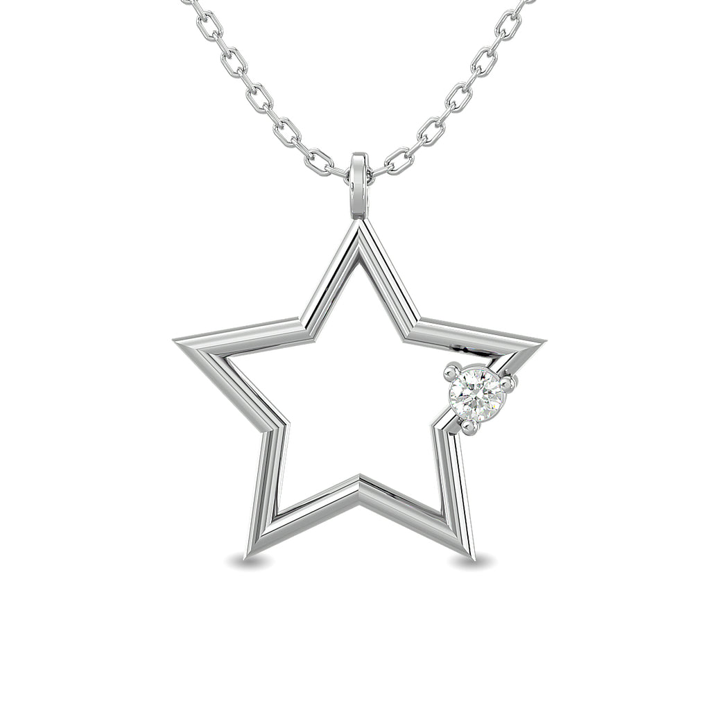 Diamond 1/20 ct tw Star Pendant in Sterling Silver