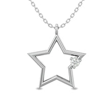 Cargar imagen en el visor de la galería, Diamond 1/20 ct tw Star Pendant in Sterling Silver