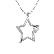 Cargar imagen en el visor de la galería, Diamond 1/20 ct tw Star Pendant in Sterling Silver