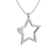 Cargar imagen en el visor de la galería, Diamond 1/20 ct tw Star Pendant in Sterling Silver