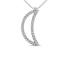 Load image into Gallery viewer, Diamond 1/10 ct tw Moon Pendant in 10K White Gold