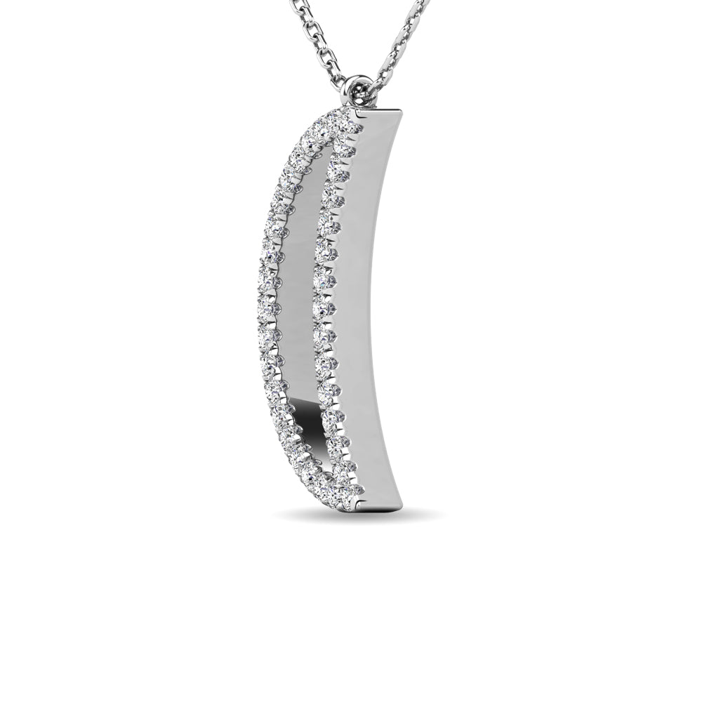 Diamond 1/10 ct tw Moon Pendant in 10K White Gold