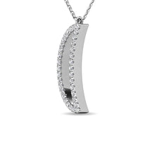 Load image into Gallery viewer, Diamond 1/10 ct tw Moon Pendant in 10K White Gold