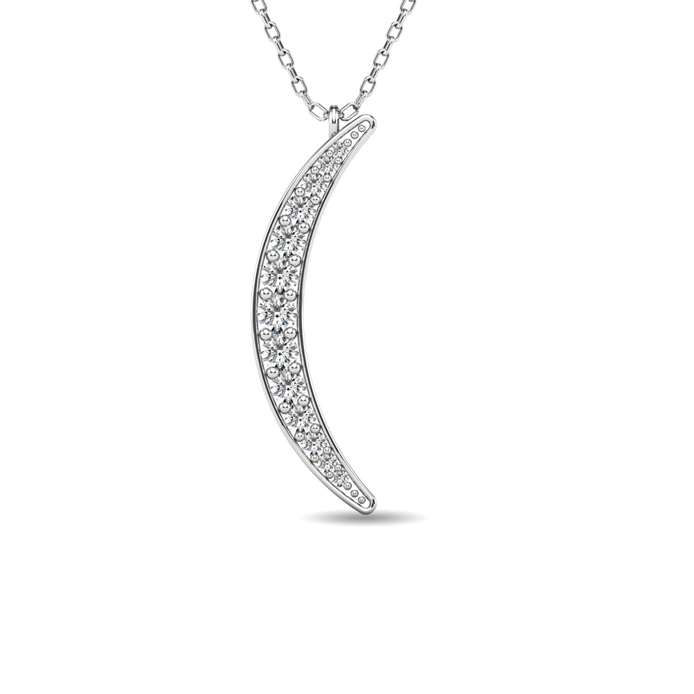 Diamond 1/6 ct tw Cresent Pendant in 10K White Gold