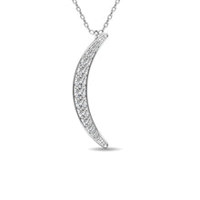 Load image into Gallery viewer, Diamond 1/6 ct tw Cresent Pendant in 10K White Gold