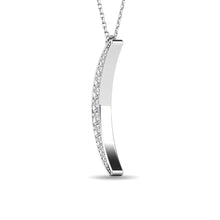 Load image into Gallery viewer, Diamond 1/6 ct tw Cresent Pendant in 10K White Gold