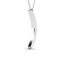 Load image into Gallery viewer, Diamond 1/6 ct tw Cresent Pendant in 10K White Gold