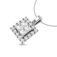 Load image into Gallery viewer, Diamond 1/3 Ct.Tw. Round and Princess Fashion Pendant in 14K White Gold