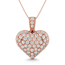 Cargar imagen en el visor de la galería, Diamond 1 1/2 ct tw Heart Pendant in 10K Pink Gold