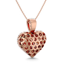 Cargar imagen en el visor de la galería, Diamond 1 ct tw Heart Pendant in 10K Pink Gold