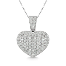 Cargar imagen en el visor de la galería, Diamond 1 ct tw Heart Pendant in 10K White Gold