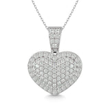 Diamond 1 ct tw Heart Pendant in 10K White Gold