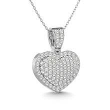 Cargar imagen en el visor de la galería, Diamond 1 ct tw Heart Pendant in 10K White Gold