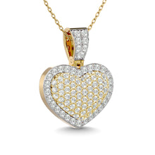 Cargar imagen en el visor de la galería, Diamond 1 ct tw Heart Pendant in 10K Yellow Gold With White Gold Touch