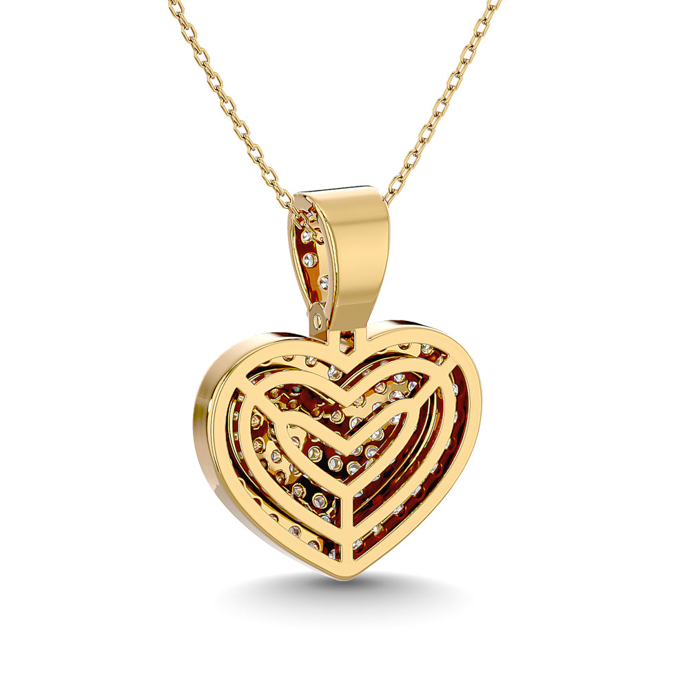 Diamond 1 ct tw Heart Pendant in 10K Yellow Gold With White Gold Touch