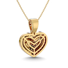 Cargar imagen en el visor de la galería, Diamond 1 ct tw Heart Pendant in 10K Yellow Gold With White Gold Touch