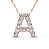 Diamond 1/8 Ct.Tw. Letter A Pendant in 14K Rose Gold