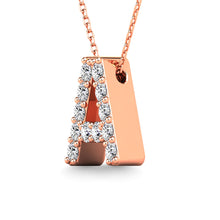 Cargar imagen en el visor de la galería, Diamond 1/8 Ct.Tw. Letter A Pendant in 14K Rose Gold&quot;