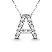 Load image into Gallery viewer, Diamond 1/8 Ct.Tw. Letter A Pendant in 14K White Gold&quot;