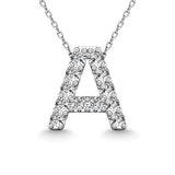 Diamond 1/8 Ct.Tw. Letter A Pendant in 14K White Gold